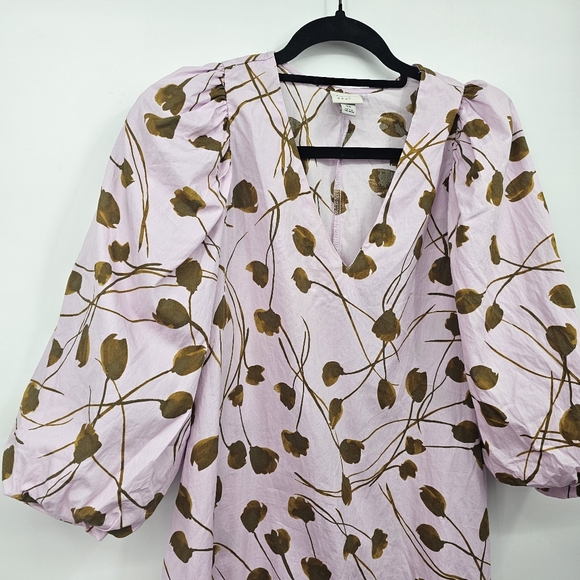 A New‎ Day Target Purple Floral Tulip Sleeve Midi Dress Size XS Cottagecore - Picture 4 of 6